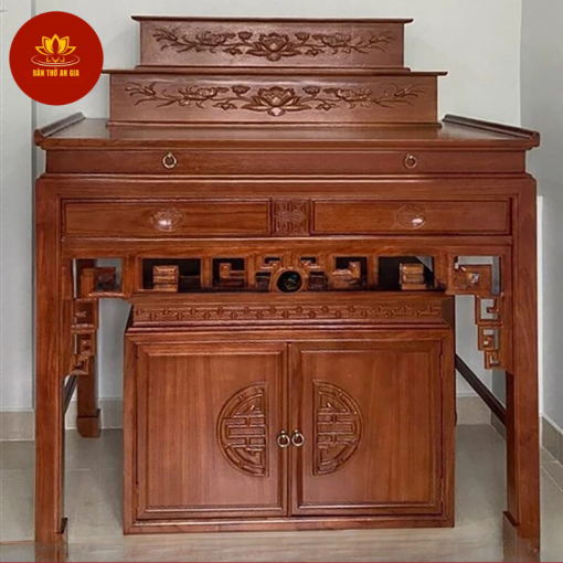 Bàn Thờ Tam Cấp Hoa Sen Hiện Đại AG120